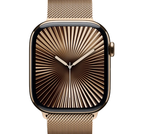 Apple Watch Series 10 46mm Natural Titanium Case w/ Milanese Loop A3003 GPS Cellular watch