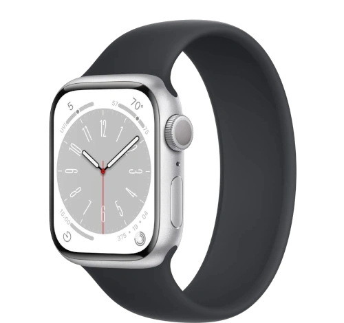 Apple Watch Series 8 41mm Silver Aluminum Case with Apple OEM Band A2770 GPS Only watch