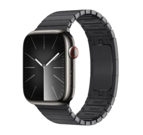 Apple Watch Series 9 41mm Graphite Stainless Steel Case with Apple OEM Band A2982 GPS Cellular watch