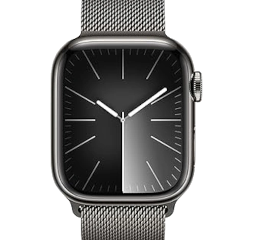 Apple Watch Series 9 41mm Graphite Stainless Steel Case with Milanese Loop A2982 GPS Cellular watch