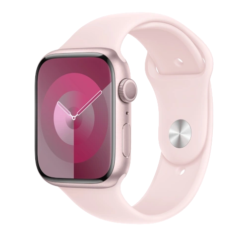 Apple Watch Series 9 45mm Pink Aluminum Case with Apple OEM Band A2984 GPS Cellular watch