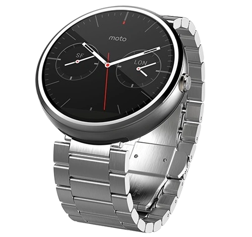 Motorola Moto 360 18mm Metal Slim Band Light Silver watch